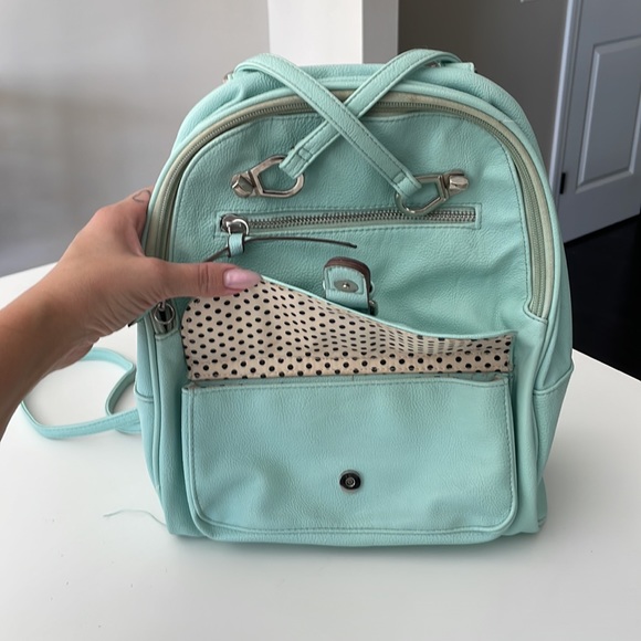 Baby blue Madden Girl backpack, gently used condition - Picture 2 of 6